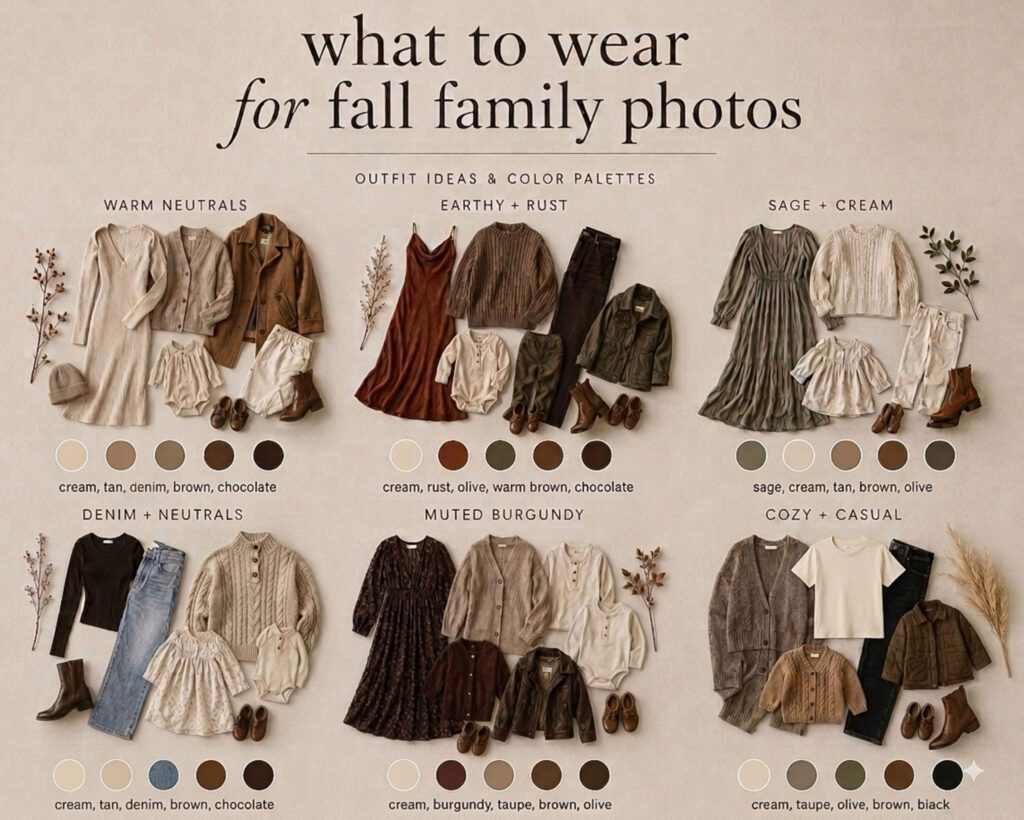 What to wear for fall family photos outfit ideas and color palettes